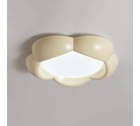 KXEcoLife Plafonnier Semi-encastré Moderne Blanc à Motif Floral avec télécommande, Lampe de Cuisine au Style Nordique créatif, Lustre Minimaliste crème Effet Vent pour Couloir, Salon, chambr