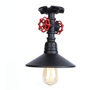 KXEcoLife Plafonnier Vintage en Fer forgé Style Steampunk, Suspension Semi-encastrée avec Robinet et Tuyau d'eau, idéal pour loft, Maison, Bureau ou Restaurant.