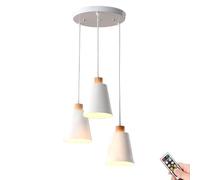 KXEcoLife Suspension à Piles avec télécommande et Rechargeable par USB, Lustre Blanc pour Salon, éclairage Suspendu Moderne, îlot de Cuisine ou Table à Manger