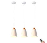 KXEcoLife Suspension à Piles avec télécommande et Rechargeable par USB, Lustre Blanc pour Salon, éclairage Suspendu Moderne, îlot de Cuisine ou Table à Manger