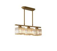 KXEcoLife Suspension dorée de Luxe avec éclairage intégré, plafonnier rectangulaire LED pour Salon, Chambre ou Salle à Manger, Lampe en Cristal rectangulaire Simple, Douille E27, Lustre Rond