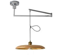 KXEcoLife Suspension en Bois Simple, Bras articulé, Lampe de Plafond réglable, éclairage Moderne du Milieu du siècle, Lustre Industriel Vintage pour Table à Manger, îlot de Cuisine, restaura