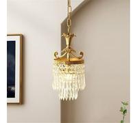 KXEcoLife Suspension LED en Laiton et Cristal de Style français, Luxueuse et rétro, idéale pour Salon, Chambre, vestiaire, entrée, Restaurant, Villa, hôtel, Couloir, café (D 20 cm x H 40 cm)