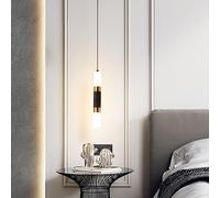 KXEcoLife Suspension LED Mini Style Mid-Century, Noire et dorée, à 2 lumières, pour îlot de Cuisine, Plafond, Hall d'entrée, Salle à Manger, Chambre ou escalier.