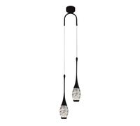 KXEcoLife Suspension LED Moderne à Bulles de Cristal, linéaire et Longue, idéale pour Un Hall d'entrée ou Un escalier, Style Mid-Century, 2 C, Noir et Or.