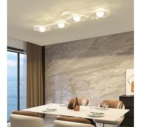 KXEcoLife Suspension LED Moderne à intensité Variable, Lustre Design Feuille de Lotus, Lampe de Plafond créative en Acrylique pour Chambre, Salle à Manger, Salon, Couloir (Blanc A4)