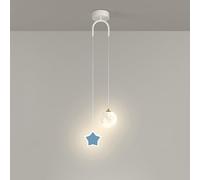 KXEcoLife Suspension Moderne imprimée en 3D en Forme de Lune, Boule de Lait, étoile et Nuage, avec plafonnier LED à intensité Variable pour Chambre d'enfant (garçons et Filles).