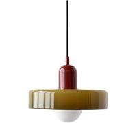 KXEcoLife Suspension pour îlot de Cuisine en Verre Vert, Style Vintage, Ferme, Moderne du Milieu du siècle - Lampe Suspendue de Style côtier, luminaires Suspendus
