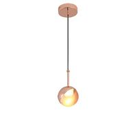 KXEcoLife Suspension Simple de 200 cm avec Abat-Jour réglable, Style Nordique élégant, Couleur Or/Or Rose, Miroir, Petite Suspension créative en Forme de Boule pour Salle à Manger, Chambre à