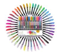 KXF Lot de 48 stylos à encre gel de couleur avec pointe de 1 mm - Métallique, paillettes, fluo et pâte pour adultes - Pour livres de coloriage/scrapbooking/teinture/dessin/manga/croquis