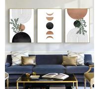 KXHHYB Abstract Line Geometry - Lot de 3 posters muraux - Images modernes - Décoration murale bohème - Motif géométrique - Ligne d'art - Sans cadre - A - 30 x 40 cm x 3