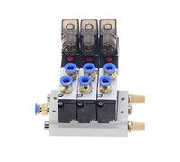 KXIWLUFV Robinet à tournant sphérique d'arrêt d'eau Chaude et Froide pneumatique DC12V DC24V AC110 AC220 électrovanne Trois Voies connecteur enfichable avec Silencieux de Base 1/4"