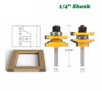 KXJSYL Tool 1/4 "2 pièces Rail et Stile routeur Bit Set Porte fenêtre Couteau à Bois Tenon Cutter for Bois fraiseuse Outils