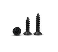 KXJSYL Tool 100 pièces mm 2 * 6mm 2 * 7mm 2 * 8mm 2.5 * 8mm 2.5 * 10mm vis à tête Plate Petite vis de Charpentier Accessoires de quincaillerie de boîte en Bois de Meubles(Black,2x6mm)