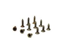 KXJSYL Tool 100 pièces mm 2 * 6mm 2 * 7mm 2 * 8mm 2.5 * 8mm 2.5 * 10mm vis à tête Plate Petite vis de Charpentier Accessoires de quincaillerie de boîte en Bois de Meubles(Bronze,2x6mm)