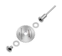 KXJSYL Tool 1pc 22/25/32/35/50 HSS Lame de scie circulaire Outil rotatif for Dremel Coupe-métal Ensemble d'outils électriques Disques de coupe de bois Mandrin de forage Coupe(22mm 3.17mm Rod)