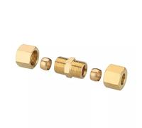 KXJSYL Tool 1PC OD 4 6 8 10 12 15-42mm 3/16" 1/4" 5/16" 3/8" 1/2" Tube Compression Union Raccord de Tuyau en Laiton Connecteur Maison Jardin Huile Eau Carburant(5mm)