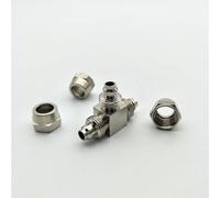 KXJSYL Tool Connecteur Rapide en Forme de T en Laiton chromé, 5 pièces, 4mm 6mm 8mm 10mm 12mm, raccords à Trois Voies for Tube(6mm 5pcs)