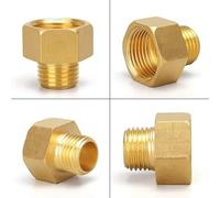 KXJSYL Tool Connecteurs de tuyaux en Laiton, Filetage mâle à Femelle, Douille hexagonale, Adaptateur de coupleur en Laiton, raccord fileté, 1/8 "1/4" 3/8 "1/2", 10 pièces(M04-F04)