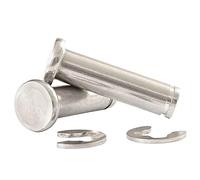 KXJSYL Tool Goupille cylindrique de positionnement à tête Plate en Acier Inoxydable 304 avec axe rainuré M3(50mm)