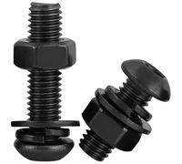 KXJSYL Tool Kit de vis et écrous à tête bombée hexagonale avec rondelles M8, 12.9 Grade, Noir, à tête Ronde Allen(35mm)