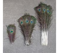 KXJSYL Tool Lot de 20, 50 ou 100 Plumes de Paon Naturelles de 25 à 70 cm de Long, for l'artisanat, la Maison, l'hôtel, la décoration de Mariage(25-30cm,100 PCS)