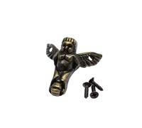 KXJSYL Tool Lot de 4 pieds décoratifs en laiton antique et bronze, protection d'angle for coffre à bijoux, boîte en bois, cadeau, caisse à vin, avec vis(No.1 33x27mm)