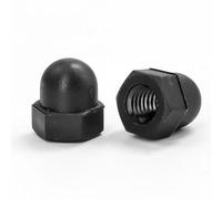 KXJSYL Tool Lot de 5 écrous borgnes hexagonaux à tête Ronde en Nylon M3 M4 M5 M6 M8 M10 M12, écrous borgnes en Plastique Noir et Blanc for vis et boulons(Black Plastic,M5 10pcs)