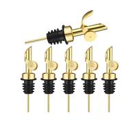 KXJSYL Tool Lot de 6 verseurs de Bouteilles d'alcool lestés en Acier Inoxydable avec Bec verseur Automatique for Huile d'olive et Alcool balsamique (doré)