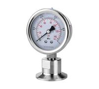 KXJSYL Tool Manomètre Barre/psi 1.5 Pouces (50.5mm) 2 Pouces (64mm), manomètre à diaphragme à Trois Pinces, Corps en Acier Inoxydable SS304, diaphragme SS316, 1 pièce(0-1.6Mpa,50.5mm)