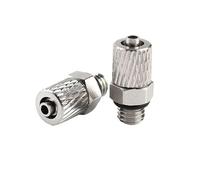 KXJSYL Tool Mini raccord de Tuyau pneumatique, 5 pièces, 3mm 4mm 5mm 6mm, Filetage mâle M3 M4 M5 M6, connecteur Rapide en cuivre de Type Droit/coudé(Hose OD 6mm - M3,PC)
