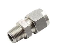 KXJSYL Tool Raccord mâle à Compression Swagelok en Acier Inoxydable, 1 pièce, 3 4 6 8 10 12mm X 1/8 1/4 3/8 1/2, Tuyau BSPT(Tube OD 6mm,1/4")
