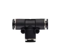 KXJSYL Tool Raccords pneumatiques noirs for tuyaux d'air, diamètre extérieur 3 mm, 4 mm, 6 mm, connecteur en plastique, tuyau d'air et d'eau, tube enfichable, coude droit en PU, PE, PY, 3 voies(PE-6)