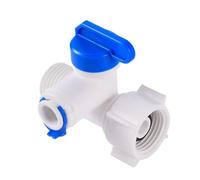 KXJSYL Tool Robinet à Bille en Plastique Droit for Eau RO, Tuyau OD 1/4 "3/8" à Connexion Rapide 1/4 "3/8" mâle 1/2 "Femelle, raccord d'aquarium à Osmose Inverse 1 pièce(1I2Male-1I4-1I2Femal)