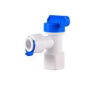 KXJSYL Tool Robinet à Bille en Plastique Droit for Eau RO, Tuyau OD 1/4 "3/8" à Connexion Rapide 1/4 "3/8" mâle 1/2 "Femelle, raccord d'aquarium à Osmose Inverse 1 pièce(1I4-1I4 BSP Female)