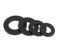 KXJSYL Tool Rondelles Plates en Plastique et Nylon Noir M10 M12 M14 M16 M18 M20, adaptées aux boulons métriques, vis DIN125(M12x24x2mm-100pcs)