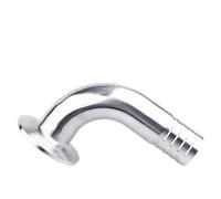 KXJSYL Tool Tuyau sanitaire OD SS304, 12.7/25/32/38/51/63/76/108mm, raccord de Tuyau barbelé, 1.5/2/3/4 ", Triple Pince, Virole 50.5-119mm, coude à 90 degrés, 1 pièce(57mm x Ferrule 77.5)