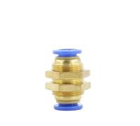 KXJSYL Tool Union de cloison Droite pneumatique à Air, Tube de Tuyau de 10mm 8mm 6mm 4mm 12mm OD, Une Touche Push dans Le connecteur de gaz, raccord Rapide en Laiton(6mm)