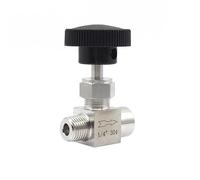 Vanne à aiguille d'arrêt en acier inoxydable SS304, 1/8 "1/4" 3/8 "1/2" BSP NPT, filetage femelle à mâle égal, contrôle de débit(3/8",BSP)