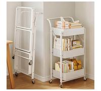 KXKJRYB BibliothèQue éTagèRe à Collations Pliable Pivotante Monobloc à 3 Niveaux Console D'EntréE Vitrine pour Salon Bureau Chambre-B