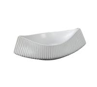 KXKJRYB Corbeille à Fruits CéRamique Blanche Ovale à Bord Ondulé Design RéTro Polyvalent Pour Noix Biscuits Snacks DéCoration Moderne-A