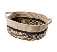KXKJRYB Panier Rangement Jouets Tissu Corde Coton avec PoignéE Motif Tissage Brun Noir Paniere Rangement DéCo IntéRieur Minimaliste