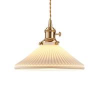 KXKLGWHN Abat-jour de lustre créatif en forme de parapluie, lampe à suspension en céramique de style japonais, lampe suspendue à une tête de base E27, suspension au plafond encastrée, luminaires de dé