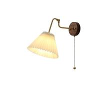KXKLGWHN Applique murale en noyer de style japonais, appliques murales avec abat-jour en tissu créatif, lanterne murale à source lumineuse E27, luminaires muraux, applique murale de décoration de chev