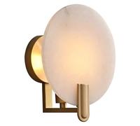 KXKLGWHN Applique murale minimaliste ronde en marbre, lampe murale de style industriel nordique, applique murale câblée en pierre naturelle, luminaires muraux pour restaurant, salon, chambre à coucher