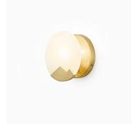 KXKLGWHN Applique murale ronde en fer forgé de style simple, applique murale à tête unique source de lumière E14, abat-jour en marbre de personnalité créative Walllanten, luminaires de décoration de c