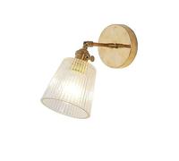 KXKLGWHN Applique Murale Vintage en Verre Nervuré Angle Réglable Appliques Murales Finition en Laiton Applique Murale Armé avec Abat-Jour pour Chambre Hôtel Restaurant Couloir