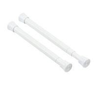 KXLIFE Lot de 2 petites tringles à rideaux à ressort pour fenêtre et placard (blanc, 17,8 à 30,5 cm)