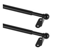 KXLife Lot de 2 tringles à rideaux réglables pour fenêtres de 76,2 à 137,2 cm de diamètre, 1,27 cm de diamètre, petite tringle à rideaux décorative avec supports (noir)