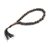 kxnps - Perles de prière musulmane en bois de 8 mm - 33 perles - Tasbih - Cadeau d'anniversaire - Chapelet musulman marron